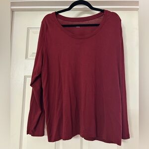 Ava & Viv Women's Long-Sleeve Crew Neck Top - Burgundy